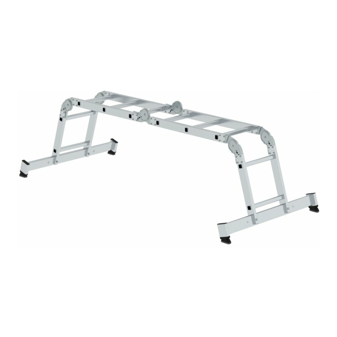 MUNK Vielzweckleiter 4-teilig mit nivello®-Traverse und Holzbelag