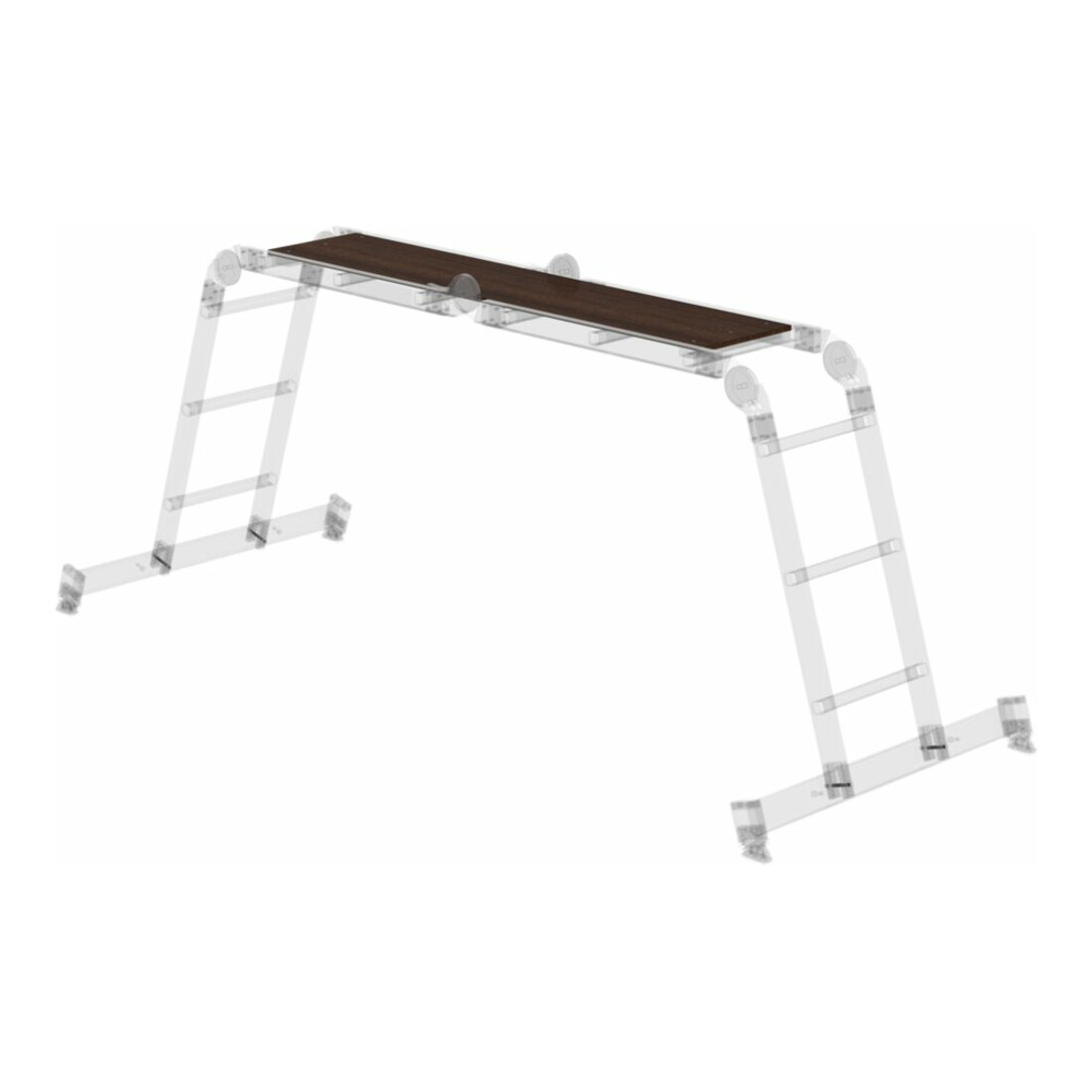 MUNK Vielzweckleiter 4-teilig mit nivello®-Traverse und Holzbelag