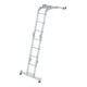 MUNK Vielzweckleiter 4-teilig mit nivello®-Traverse und Holzbelag 2x3 + 2x4 Sprossen, 2.85 m