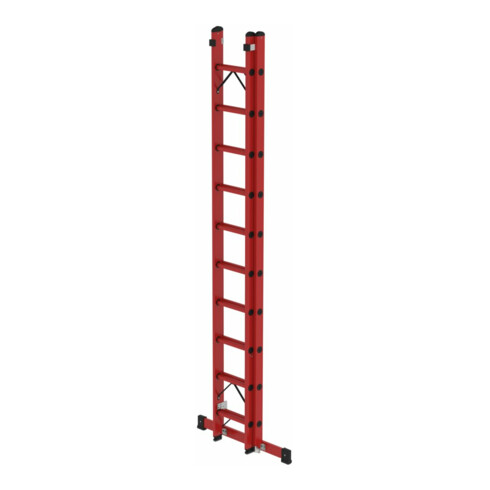 MUNK Vollkunstoff-Schiebe/Seilzugleiter 2-teilig Standtraverse 2 x 10 Sprossen