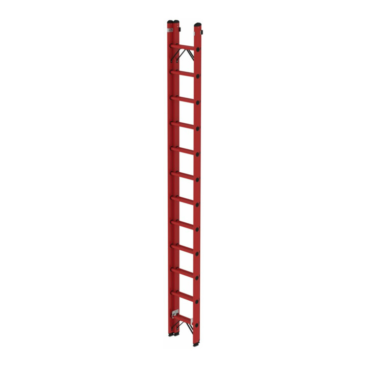 MUNK Vollkunststoff-Schiebe/Seilzugleiter 2-teilig 2 x 12 Sprossen