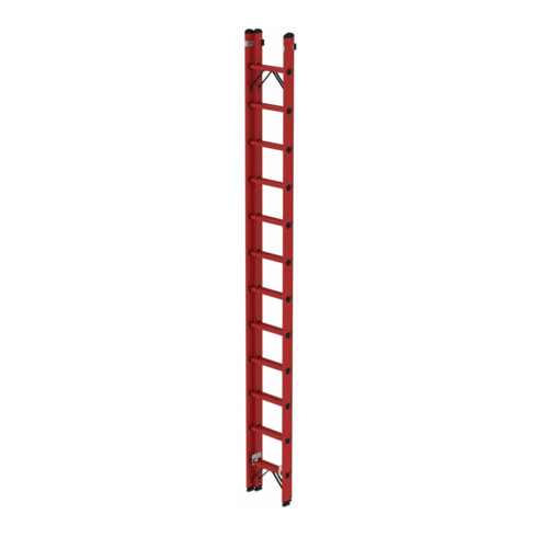 MUNK Vollkunststoff-Schiebe/Seilzugleiter 2-teilig 2 x 12 Sprossen