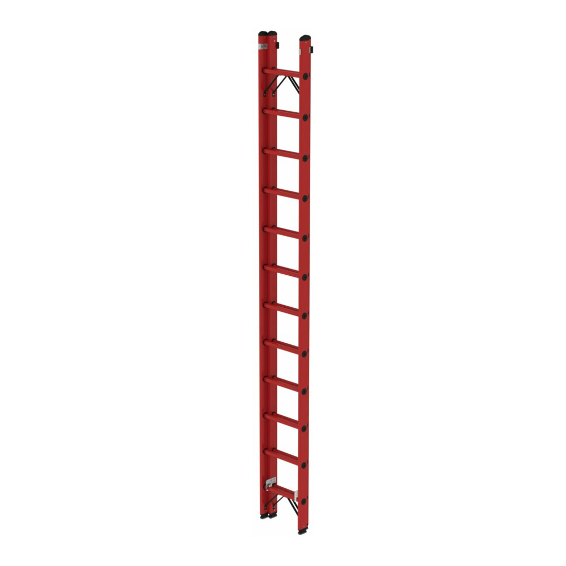 MUNK Vollkunststoff-Schiebe/Seilzugleiter 2-teilig 2 x 12 Sprossen