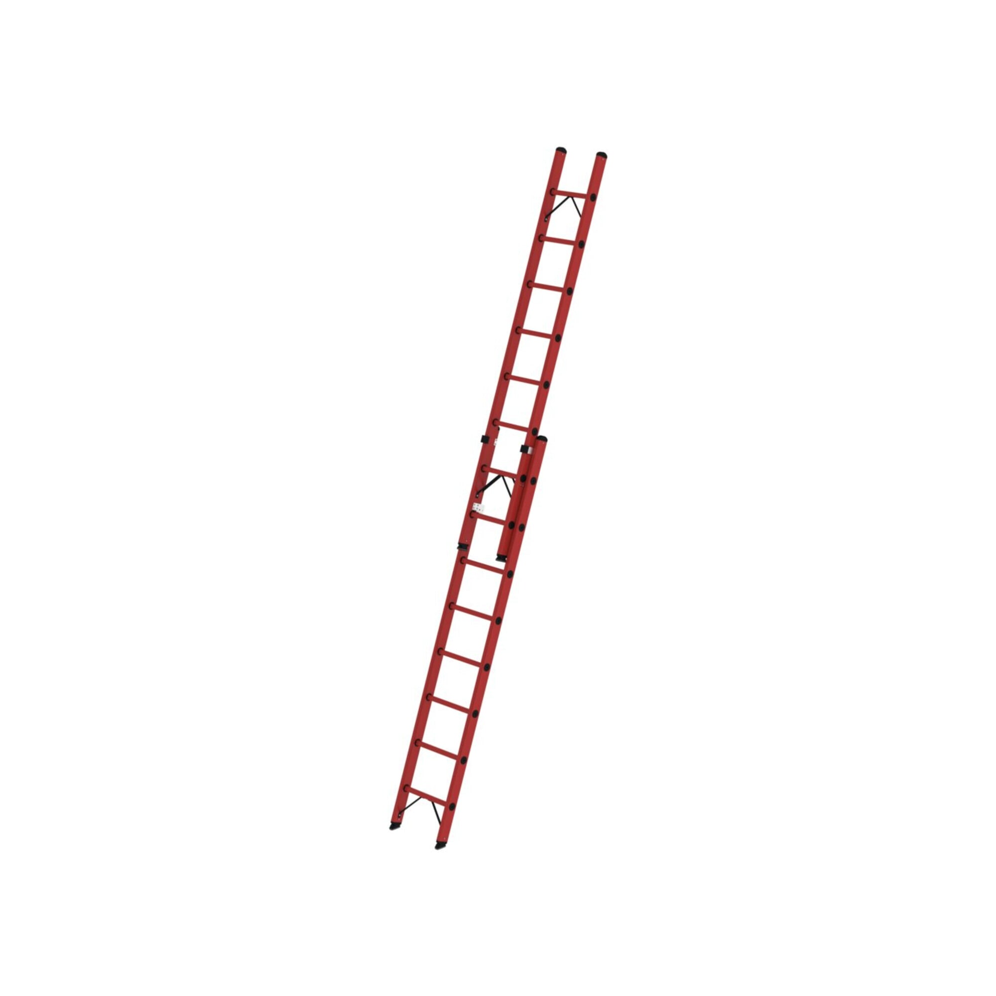 MUNK Vollkunststoff-Schiebe/Seilzugleiter 2-teilig 2 x 8 Sprossen