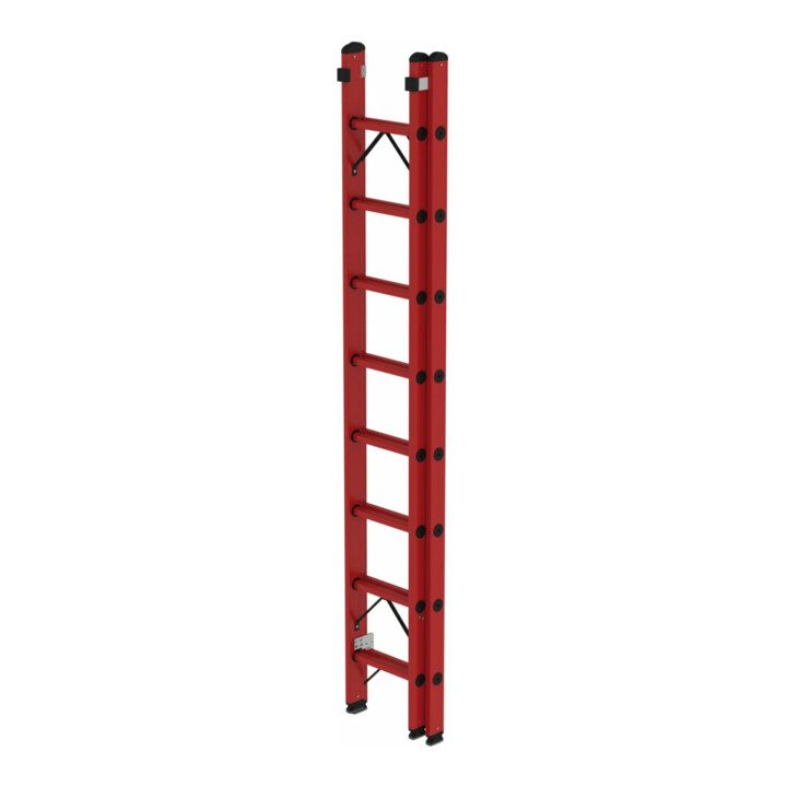 MUNK Vollkunststoff-Schiebe/Seilzugleiter 2-teilig 2 x 8 Sprossen