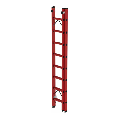 MUNK Vollkunststoff-Schiebe/Seilzugleiter 2-teilig 2 x 8 Sprossen
