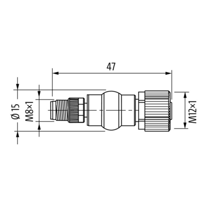 murrelektronik Adaptateur M8 mâle 4 pôles vers M12 femelle 7000-88531-0000000