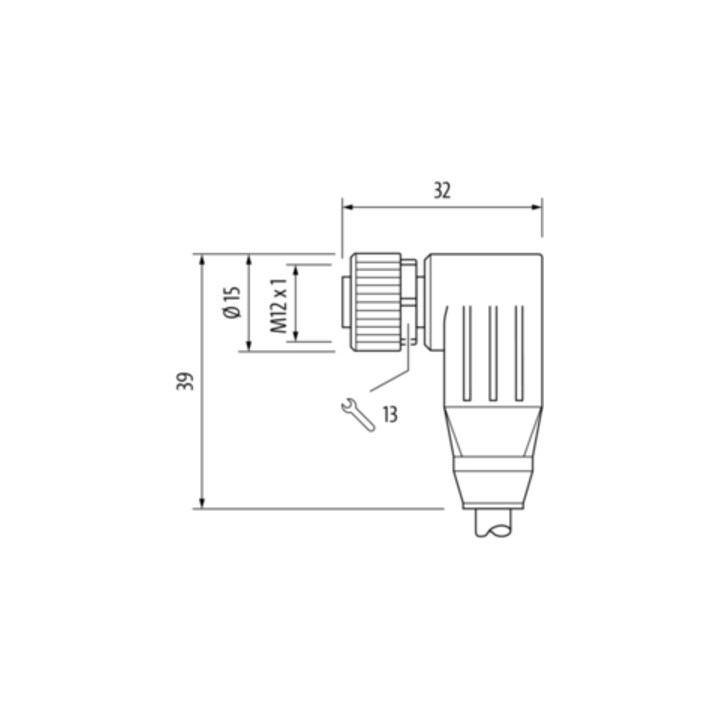 murrelektronik Connecteur M12 coudé avec extrémité libre 7000-13281-3491000