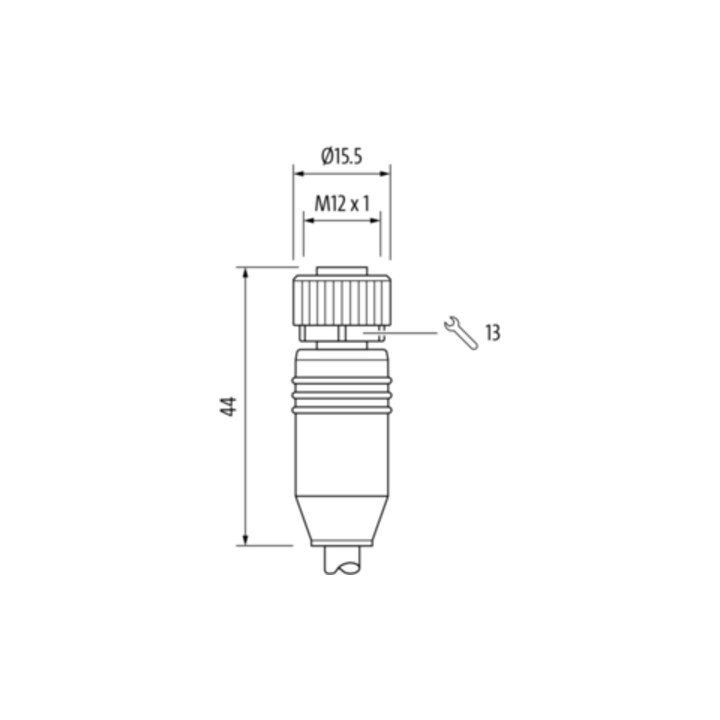 murrelektronik M12 Rundsteckverbinder PUR-OB 8x0,25 grau