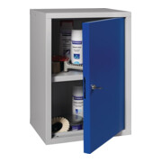 Hängeschrank H600xB400xD300mm Volledig staal, 1 deur, lichtgrijs/enzianblauw-3