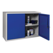 Hängeschrank H600×B800×D300 mm Volledig plaatstaal, 1 deur, lichtgrijs/enzianblauw-4