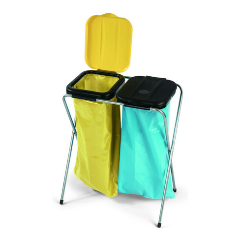 Nölle Collecteur de déchets 2x120 l avec couvercle noir/jaune