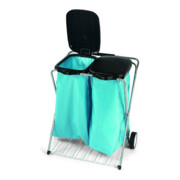 Nölle Collecteur de déchets 2x120 l chariot avec couvercle noir