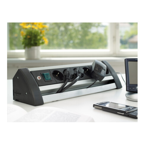 Brennenstuhl Presa multipla a 6 vie Alu-Office-Line, 3m H05VV-F 3G1,5