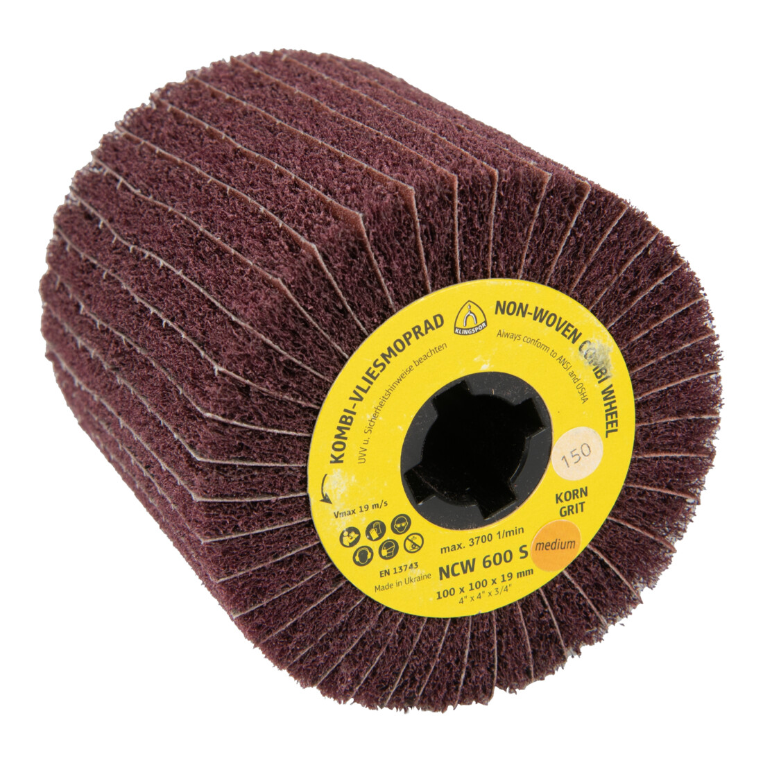 NCW 600 S Roues à lamelles text. combi. Klingspor 100 x 50 x 19 mm Grain 80 gros