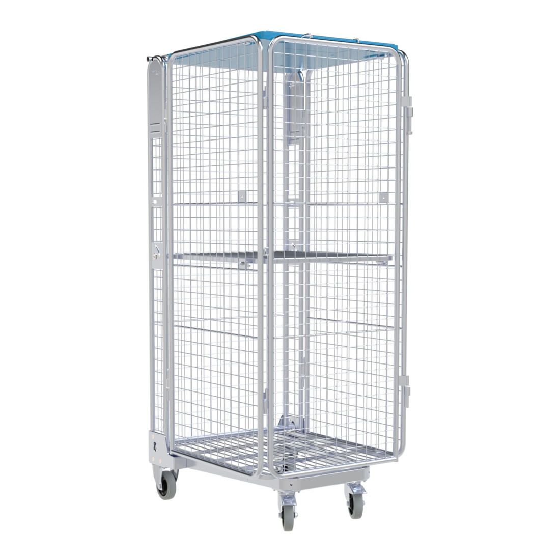 nestainer® Antifurto ADB 1600 ME/KU 730 x 870 mm zincato blu galvanico a 5 lati