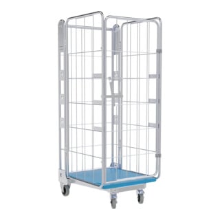nestainer® Chariot de transport 1630 KU 730 x 845 mm galvanisé bleu