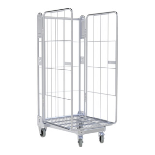 nestainer® Récipient métallique 1450 ME 730 x 845 mm, galvanisé bleu sur 3 côtés