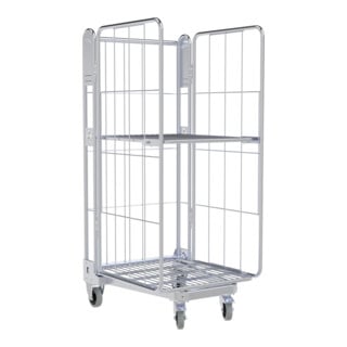 nestainer® Structure métallique 1450 ME 730 x 845 mm galvanisée bleu, 3 côtés