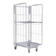 nestainer® Structure métallique 1450 ME 730 x 845 mm galvanisée bleu, 3 côtés-1
