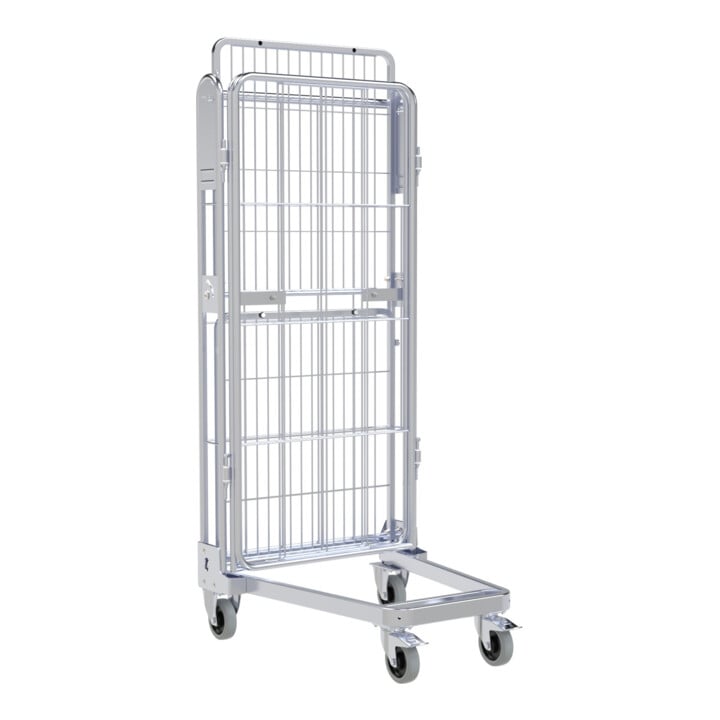 nestainer® Structure métallique 1450 ME 730 x 845 mm galvanisée bleu, 3 côtés