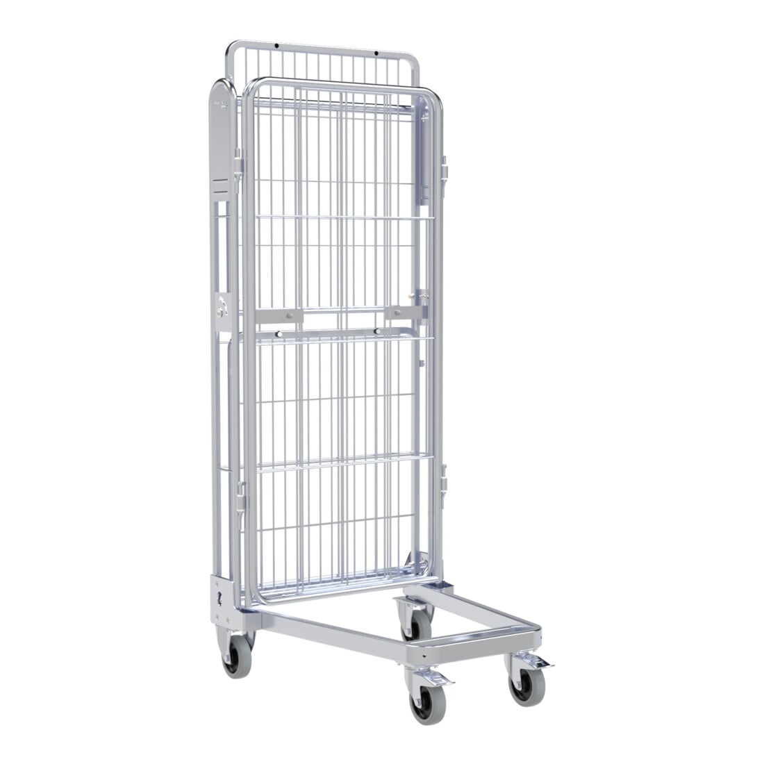 nestainer® Structure métallique 1450 ME 730 x 845 mm galvanisée bleu, 3 côtés