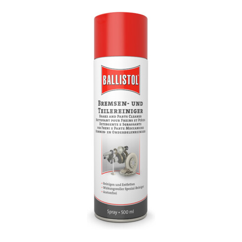 Nettoyant p. freins/pièces sans acétone 500 ml bombe aérosol BALLISTOL