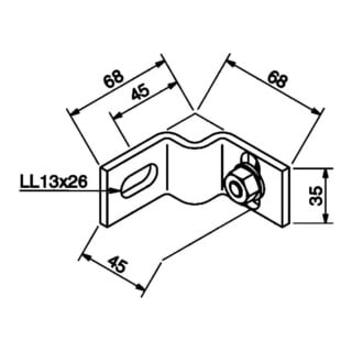 Niedax Ankerkloben 16J3-C mit Schraube M10 Stahl feuerverzinkt