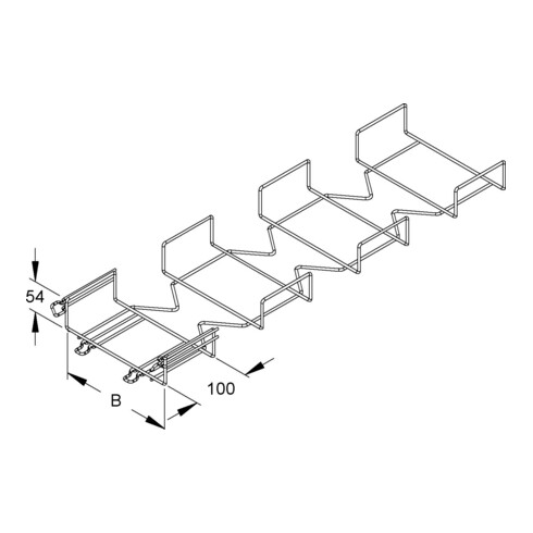 Niedax Bogen 90 Grad, 54x200mm MTCE 54.200 V