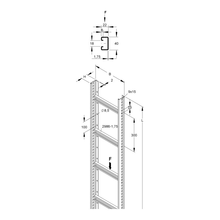 Niedax Chemin de câble STM 60.403/3