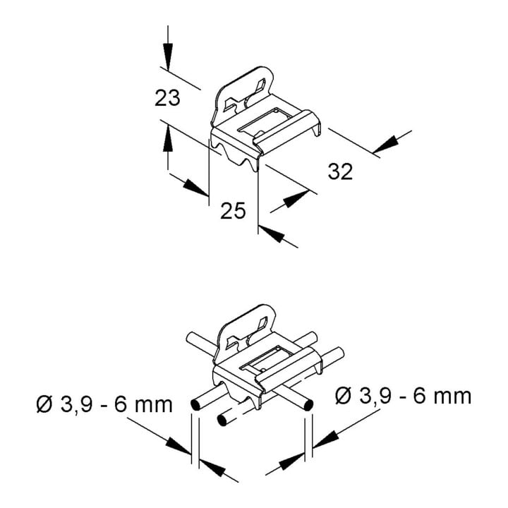 Niedax Clips de fixation pour goulottes à treillis pour séparateur 24 mm MTCDC 24 E2