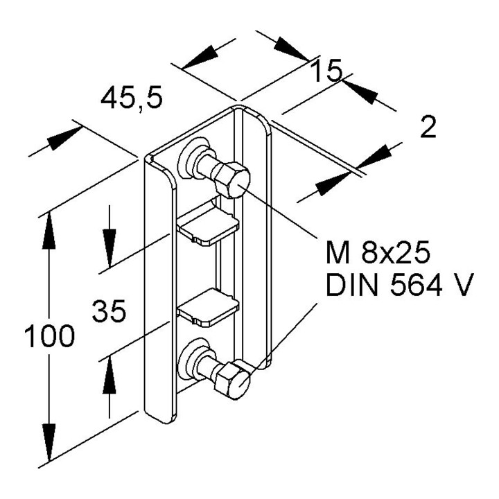 Niedax Collier de fixation intermédiaire TZK 86-96 S (2 pièces)