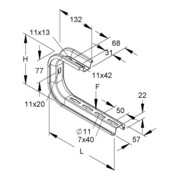 Niedax Console de support fixation plafond TKSU 200-4