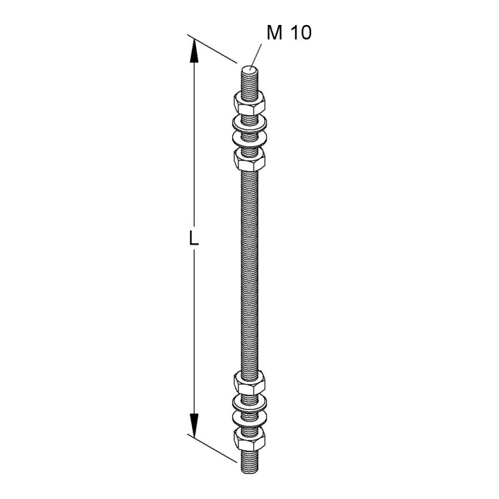Niedax Gewindestab M 10/130