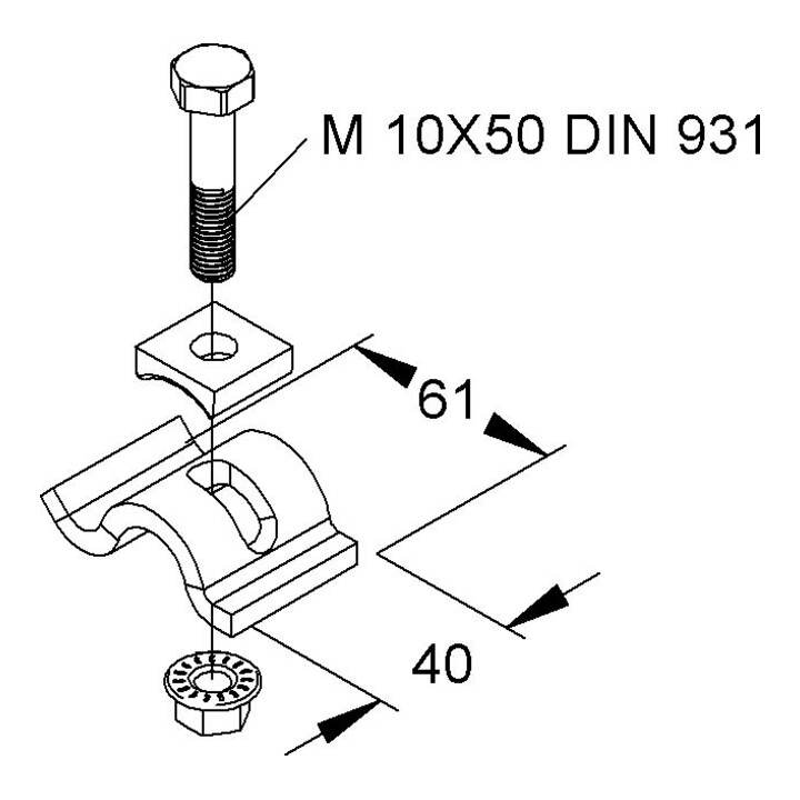 Niedax Griffe de serrage SPKM 25 F