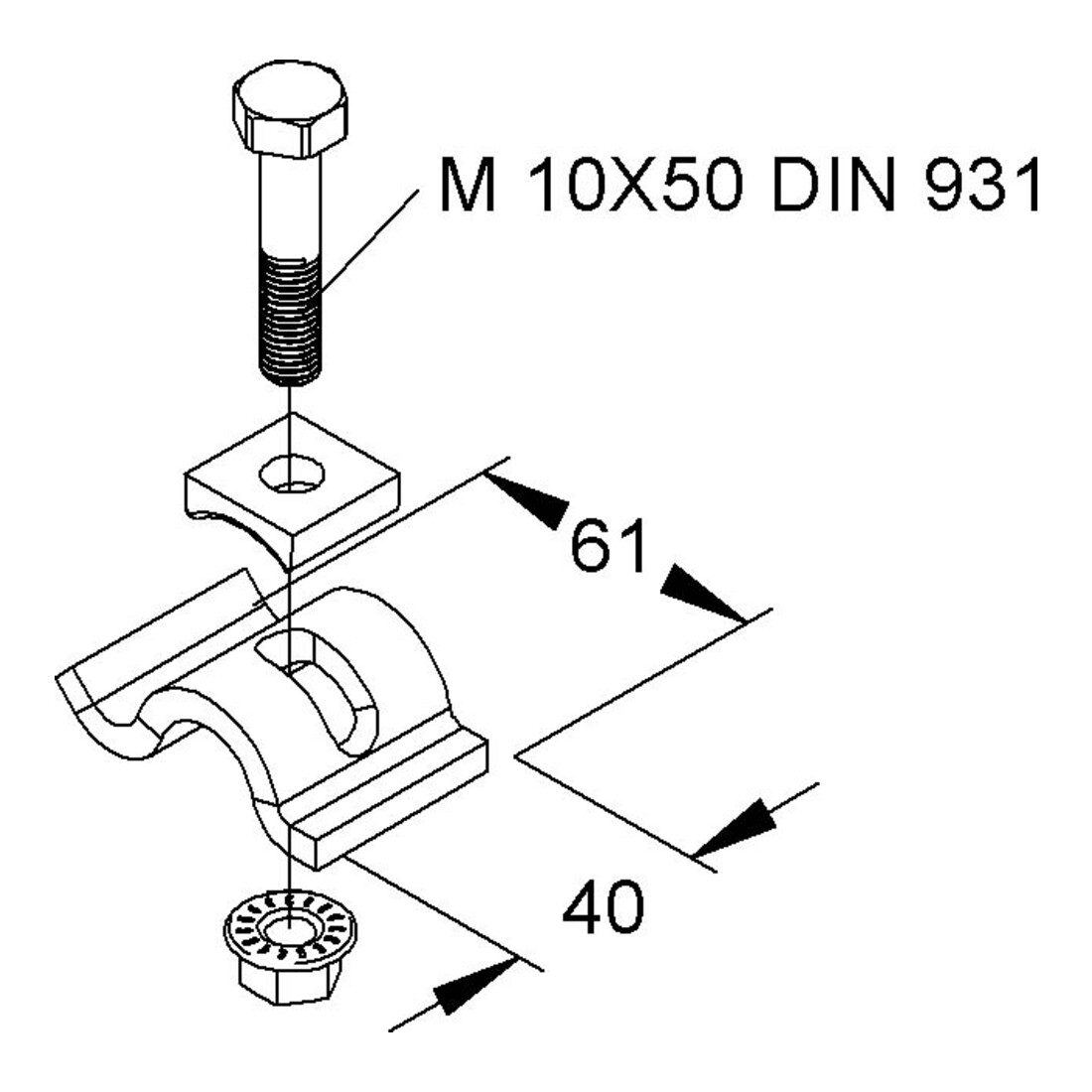 Niedax Griffe de serrage SPKM 25 F