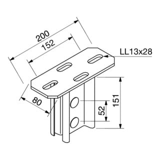 niedax Kopfplatte H-Stiel I80 16A4-A