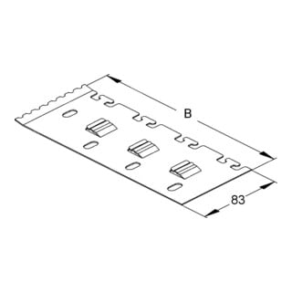 Niedax Plaque de fixation de séparateur L=199, acier S LZTP 200