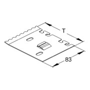 Niedax Plaque de fixation pour séparateur L 99, acier S LZTP 100-1