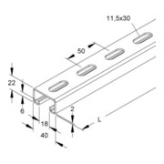 Niedax Rail d'ancrage 2986/300 FL-4