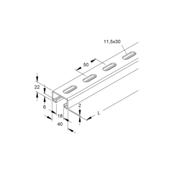 Niedax Rail d'ancrage 2986/300 FL