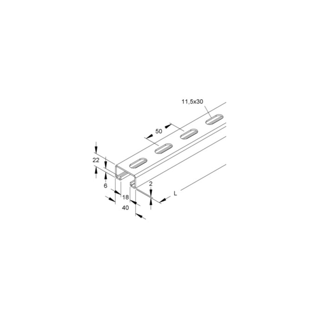Niedax Rail d'ancrage 2986/300 FL