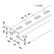 Niedax Rail d'ancrage 2991/3 FL-3
