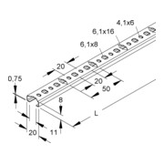 Niedax Rail de montage 2910/2 SQA-4