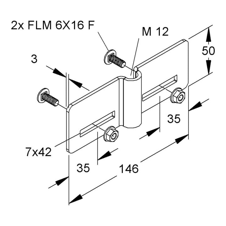 Niedax Support de fixation RGAB 12 F