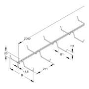 Niedax Support de plafond 50 × 200 × 2000 mm DT 50.200 DV-4