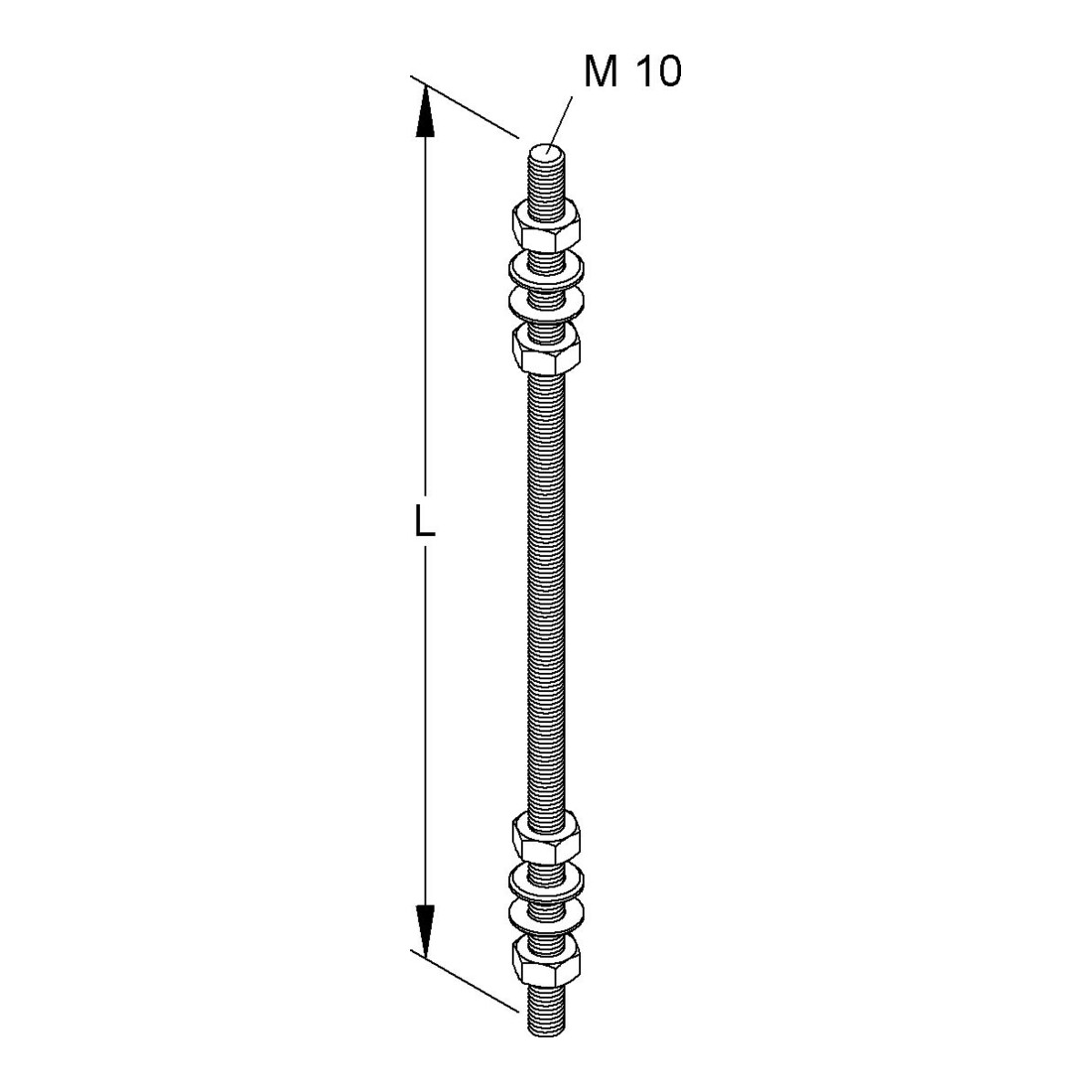 Niedax Tige filetée M 10/130