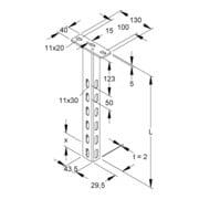 Niedax Tige suspendue, profil U 43,5x29,5x601mm HU 4530/600 FL-3