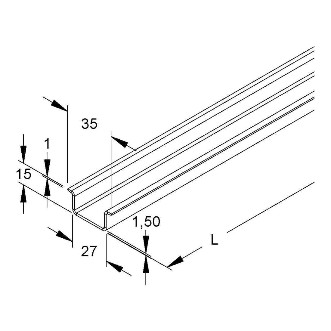 Niedax Tragschiene 2934/2 GO
