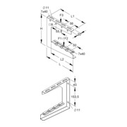 Niedax Zentralabhängung C-Profil 308x310mm Stahl vz ZC 300 S-3